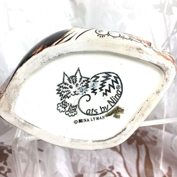 NINA LYMAN CATS Ceramic Ginger Cat Bottle - Picture 9 of 10